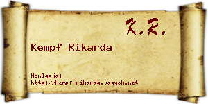 Kempf Rikarda névjegykártya